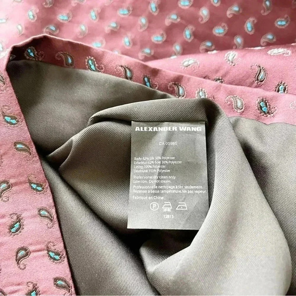 Alexander Wang Micro Paisley Tunic Silk-Blend Mini Dress Stardust 4 NWT - Picture 7 of 7